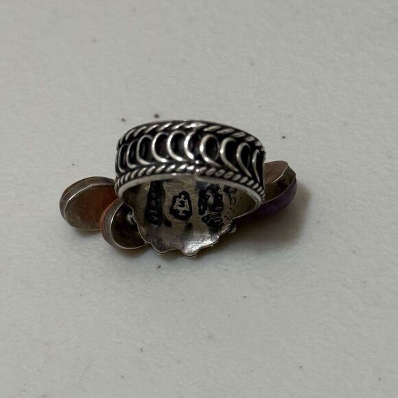 Vintage Mexico Signed Size 5 3/4 Sterling Dangle Ring - Picture 3 of 3